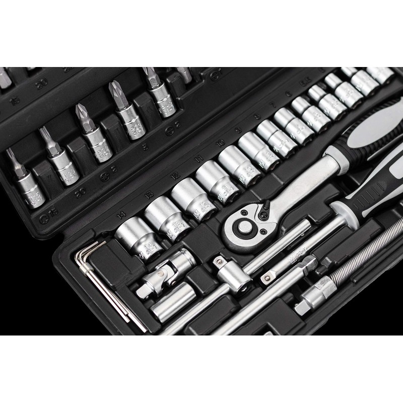 Connex Bit and socket spanner set, 52 pieces, sturdy plastic