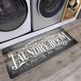 Laundry Room Rug Runner 20"X59" Brown Wood Non Slip Laundry Rugs and Mats for Laundry Room Decor Washable Runner Rugs for Farmhouse Kitchen Floor Laundry Bathroom Entryway Area Rugs
