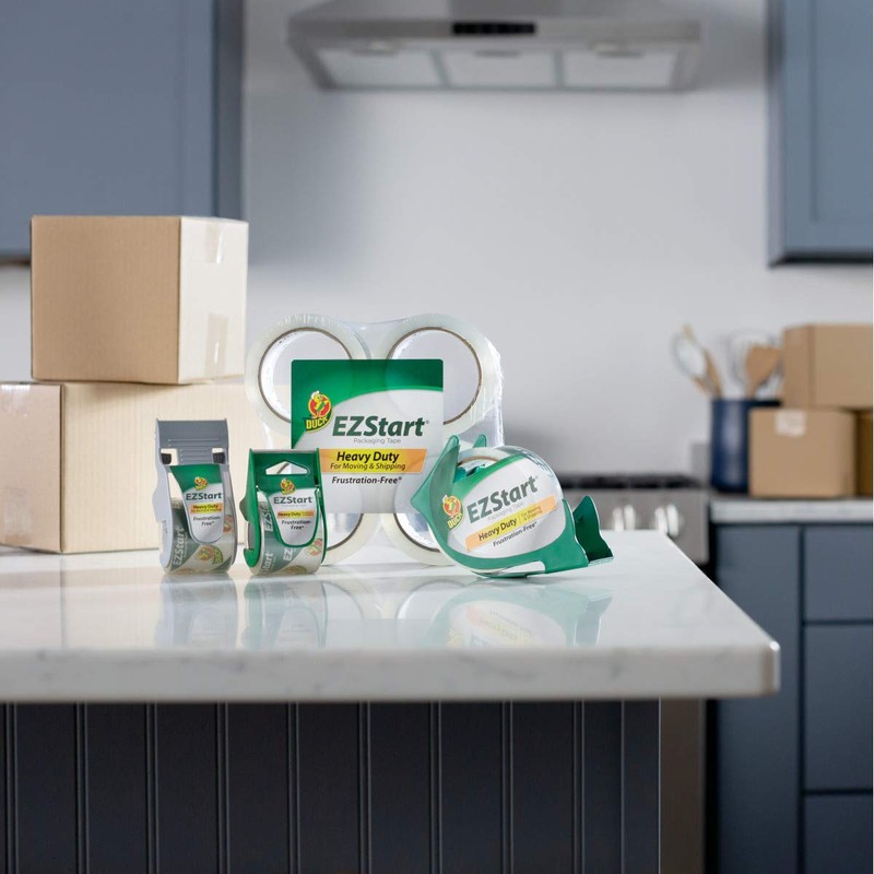 Duck Brand EZ Start Packaging Tape with Reusable Dispenser, 1.88