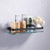 KES Bathroom Glass Shelf Aluminum Black Extra Thick Tempered Glass
