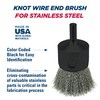 Weiler 10022 1" Crimped Wire End Brush, .0104" Stainless Steel