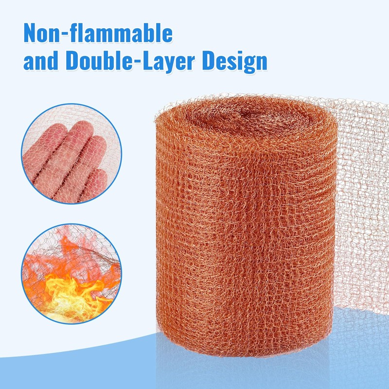 Copper Mesh, 5" x 100 Feet, Double Layer Pure Copper