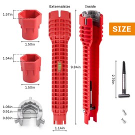 8 in 1 Faucet Wrench Tool, Water Pipe Wrench with Comfortable Grip, Tap Spanner for Tight Space, Multi-Functional Tap Spanner Set for Sink, Bathroom and Kitchen Plumbing Repair
