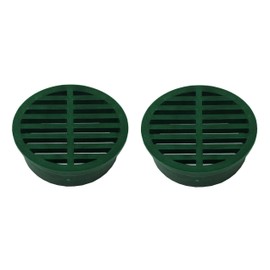 4" Outdoor Round Flat Drain Grate Cover (2, Green)