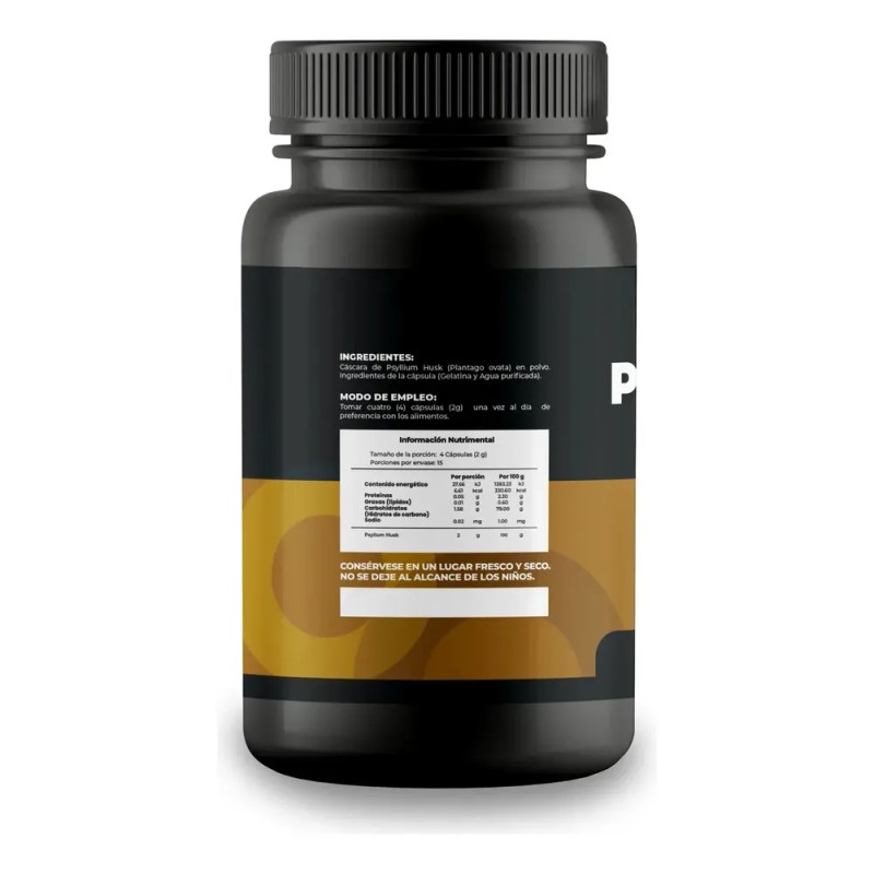 Fibra De Psyllium Husk 100% Puro 60 Cápsulas