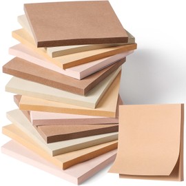 Thenshop 12 Pads Boho Sticky Notes 3''x3'', Self Stick Notes Pads Boho Office Supplies, Vintage Aesthetic School Accessories 50 Sheets/pad
