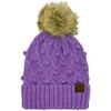 C.C Gorro de invierno de sherpa con forro polar grueso