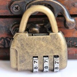 Guoguonb Pack of 3 Retro Mini Antique Style Combination Lock Adjustable 3-Digit Combination Lock Luggage Lock Padlock Combination Lock for Gym Door Outer Tent Travel Backpack Locker