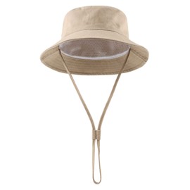 XIAOHAWANG Baby Sun Hat Boys Sun Hat UV Protection Baby Girl Hat Summer Breathable Children's Fishing Hat with Mesh Lining, khaki