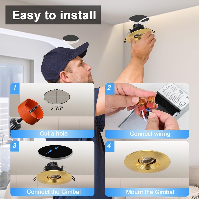 POPANU Premium 4-inch LED Recessed Lights - 5 CCT 4