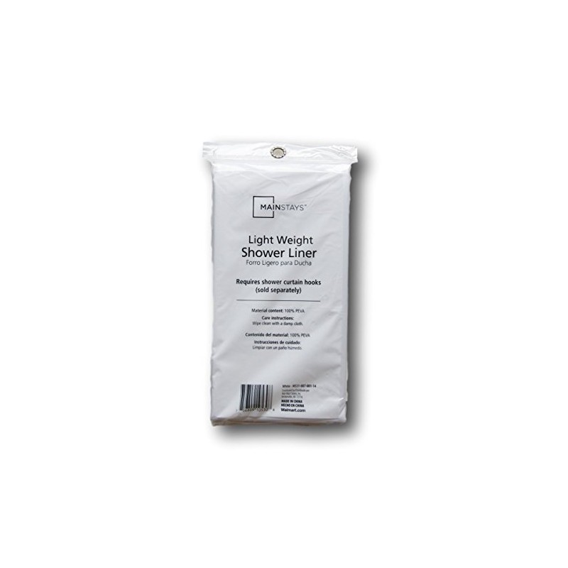 Mainstay Light Weight PEVA Shower Curtain Liner - 70 x