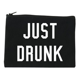 Just Drunk Bridal Party Cosmetic Makeup Bag Black Large