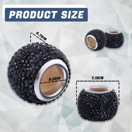 Wedcool 2PCS Car Head Rest Rings Decor, Bling Car Headrest Collars, Auto Head Rest Rhinestone Crystal Diamond, Seat Accessory Crystal Decoration, Car Interior Accessories for Cars, SUVs (Black)