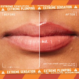 NYX PROFESSIONAL MAKEUP Duck Plump High Pigment Lip Gloss, Lip Plumper Gloss with Spicy Ginger - Apri-caught