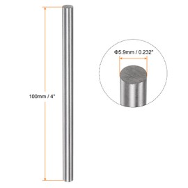 sourcing map 5pcs Round Rods 5.9mm x 100mm High Speed Steel (HSS) Lathe Bar Stock DIY Craft Tools for Turning Facing Drilling Threading