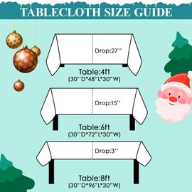 VidaFete Tablecloth 60 * 102inch 6 Pack Rectangle Table Cloth Polyester, Stain Wrinkle Resistant Dining Table Cover for Kitchen Dinning Party Wedding Rectangular Tabletop Buffet Decoration(White)