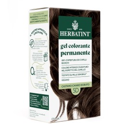 Herbatint Permanent Hair Colour 5D Light Brown Gold - 170 ml | Ammonia Free, 100% Coverage for White Hair | For Sensitive Skin, with 8 Natural Organic Extracts