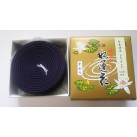 Awaji Baikaundo Spiral Incense with Thread, With Thread, Approximately 12 Hours, 14 Rolls, Hanging Thread Type, Bamboo Charcoal Refreshing Lemongrass Water Lotus Flower for Buddhist Altars, Uzumaki Incense, Hanging Thread, Up to 49 Days Up to 49 Days #84