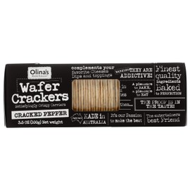 Olinas Bakehouse Wafer Crackers, Cracked Pepper, 3.5 Ounce (Pack of 12)