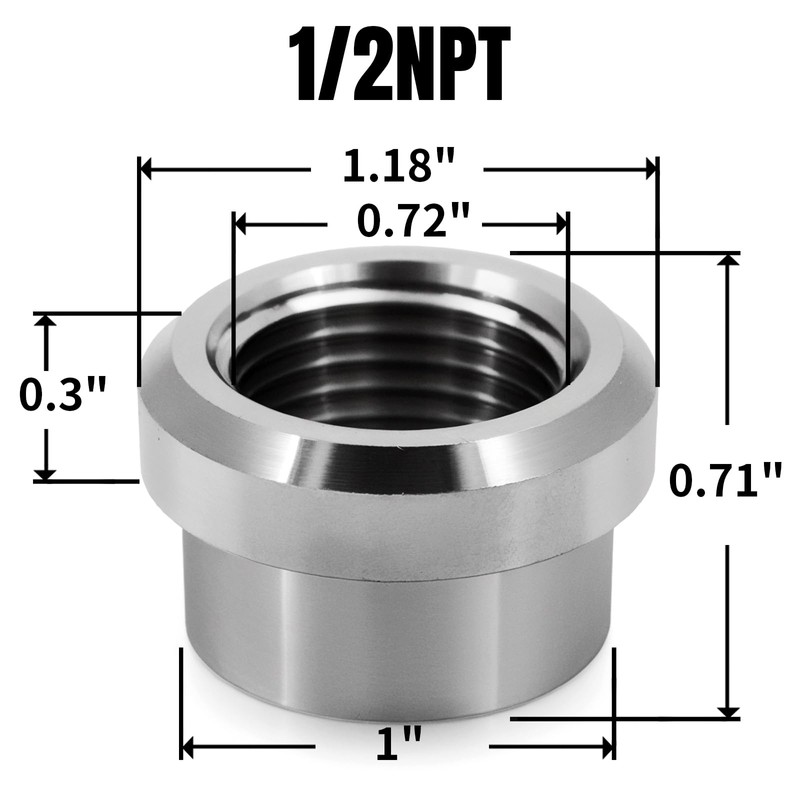 CNRAQR Aluminum 1/2" NPT Female Weld on Bung Weldable Fitting