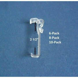 Blind 2 1/2 " Valance Clips Faux & Wood Horizontal Blinds Parts 2.5 " CLEAR 6-10 Pack - 6-Pack