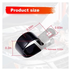 ZIMISI 10PCS 3/16" Brake Line Clip Set, Rubber Cushioned Insulated Tube Galvanized Steel Clamps, Vinyl Coated Cable Clamp Tube Holder, Metal Pipe Clamp Tools for Wire Cord Installation (5MM)