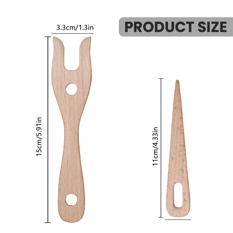 Pack of 2 Knitting Fork, Knitting Fork for Children, Wooden