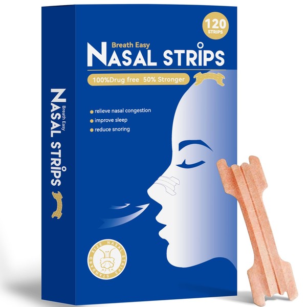 120Pcs Nasal Strips for Snoring,Extra Strength Nose Strips Breathing,Drug-Free Nose
