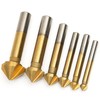 Hakkin 6pcs 90 Degree 3 Flute 6.3-20.5mm HSS Countersink Drill