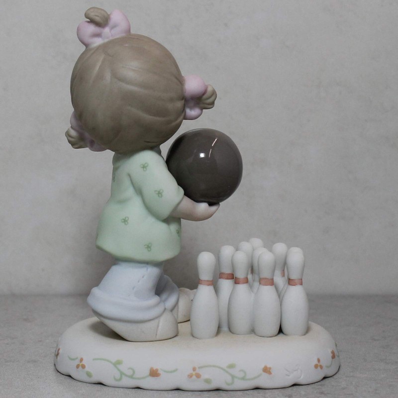 Precious Moments Brunette Girl Bowling Age 10 Figurine