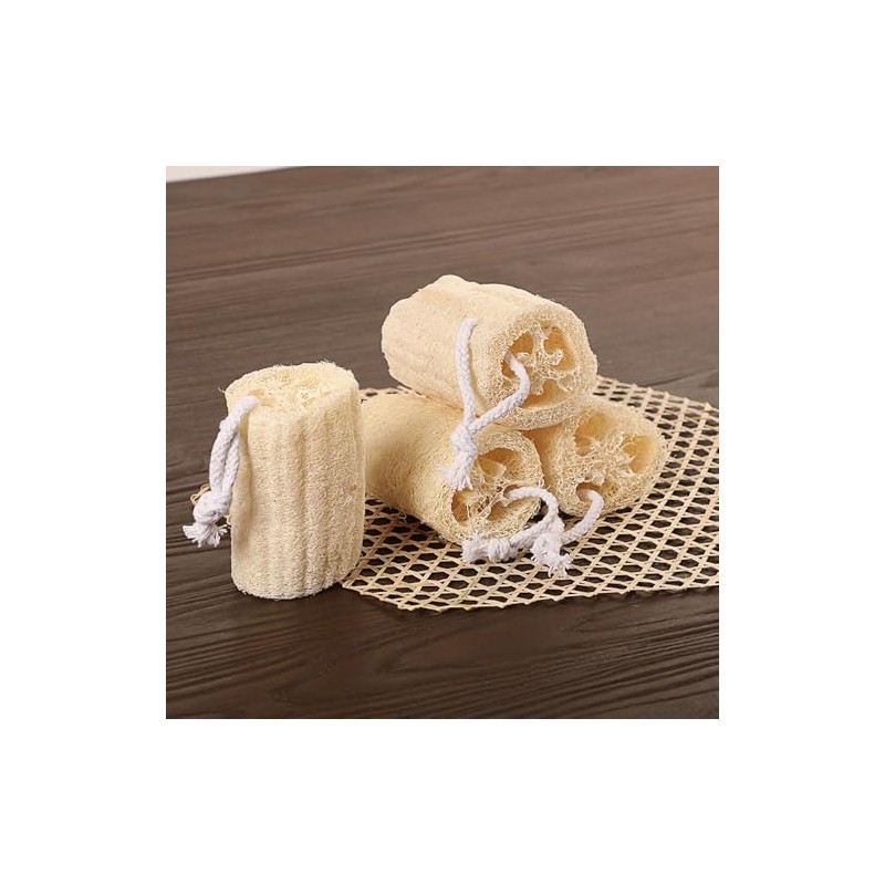 Esponja de Lufa Natural, 4 unidades Estropajo para Cuerpo, Esponja