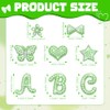 62 parches autoadhesivos de letras de perlas (A-Z) con estampado