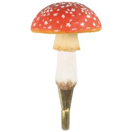 WILDLIFEGARDEN Wildlife Garden WG4558 Hook Toadstool - Hand Carved Wall Hook Made of Wood and Metal