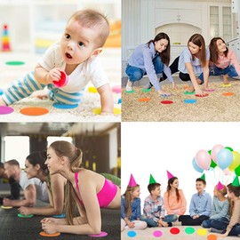 WELSTIK Spot Markers Carpet Markers for Classroom, - 4" Rug Circles Marker Dots for Preschool, Kindergarten, and Elementary Teachers,9 Colors (36 Pack)