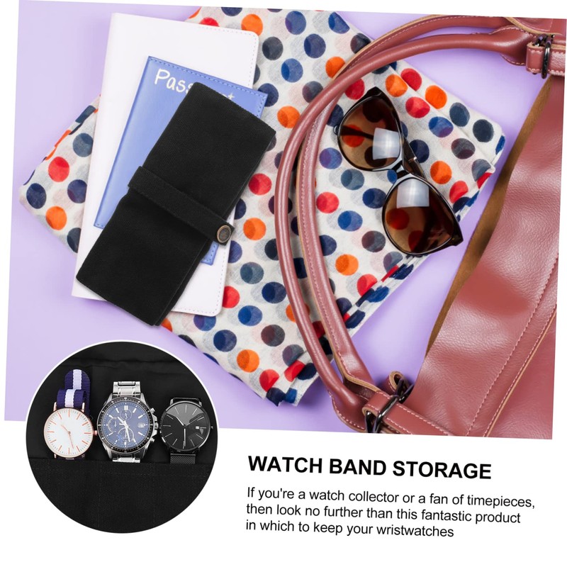 Beavorty Travel Organizer Roll for Watches Durable Nylon Watch Carrying