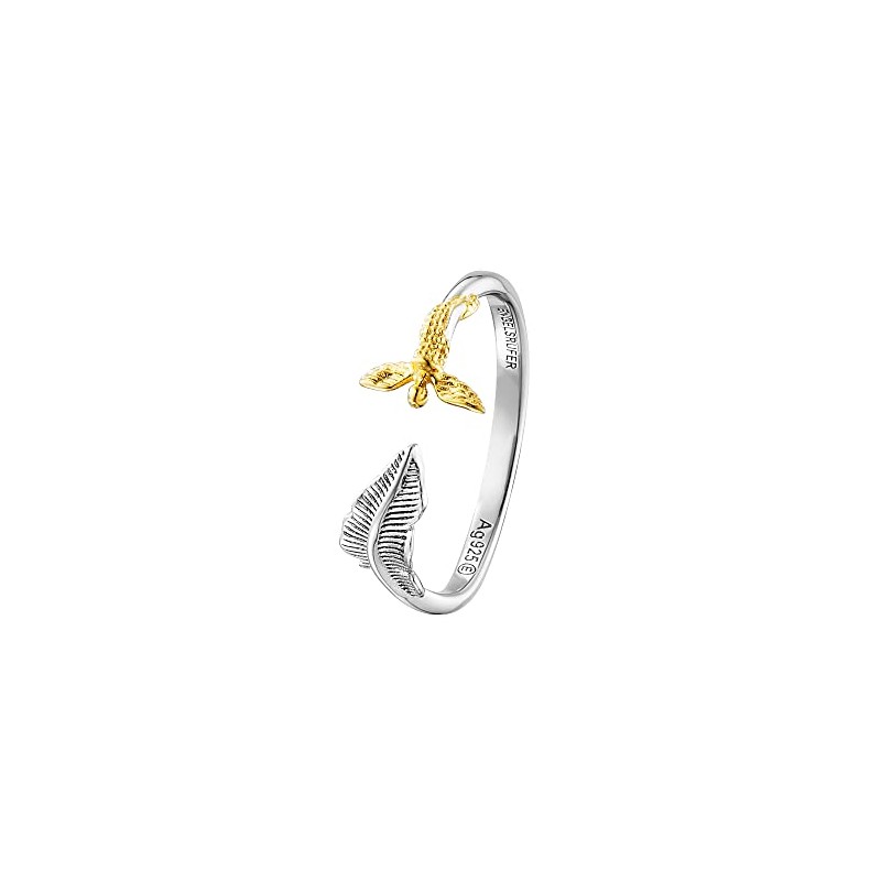 Engelsrufer Open Women's Ring Feather and Angel Made of Sterling