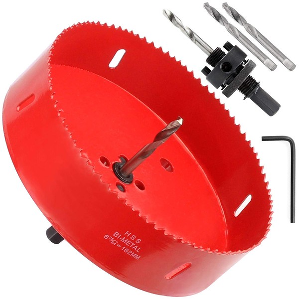 6-3/8 Inch Hole Saw with Heavy Duty Arbor - 38mm