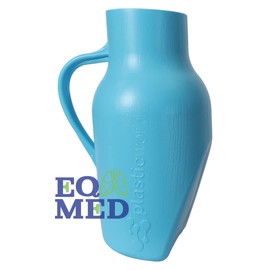 EQMED Orinal de Plástico Masculino - Capacidad 1L | Altura 21.5cm | Diámetro 7.0cm | Práctico y Conveniente | Ligero y Duradero | Color Azul
