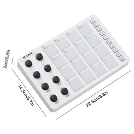 USB Rechargeable MIDI Controller, Portable Wireless Music Pad, Music Accessories, Suitable for Percussion Keyboard, Stocking Fillers Gift:_Black And White_1 count