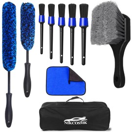 Juego de 10 Cepillos de Rueda para Limpiar Ruedas y Neumáticos, Cepillo para Polvo de Rueda y Llanta, Cepillos para Detalles de Coche para Polvo de Neumáticos