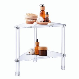 humberboat Acrylic Corner Shower Stool for Shaving Legs for Inside Shower, Heavy Duty Shower Foot Rest, Acrylic Shower Bench for Small Shower Spaces - Bath Seat,Spa,Waterproof Non-Slip,Easy Assemble