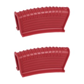 uxcell 2pcs Silicone Assist Hot Pan Handle Holder Hot Skillet Handle Covers Pot Holder Sleeve Non-Slip Heat Resistant for Kitchen Pot Frying Pans Cookware Red