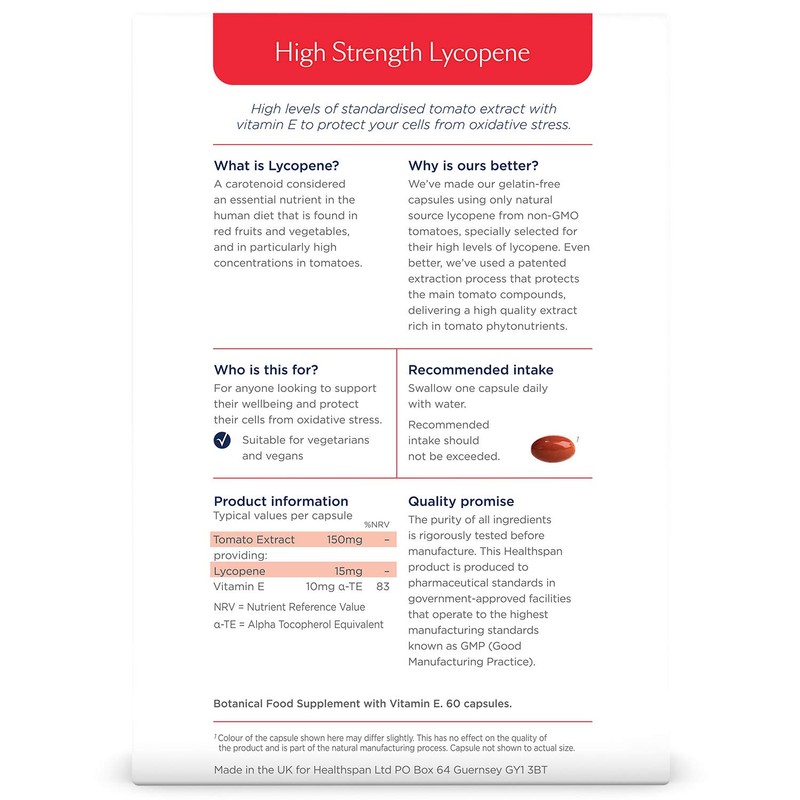 Healthspan Lycopene Men's Health 15mg (60 Capsules) | High Strength
