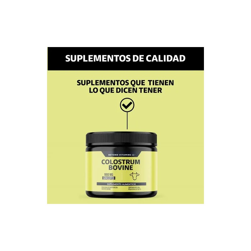 Beyond Vitamins Calostro Bovino Certificado Grass Fed Libre Pastoreo 1800