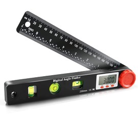 XTVTX Digital Protractor 999.9° Digital Spirit Level, Angle Bevel Ruler with LCD Display, Angle Measuring Device with Horizontal Vertical Circular Bubbles