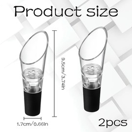 Pack of 2 Wine Pourers, Wine Pourers, Aerator, High-Quality Wine Pourer with Ventilation, Attachment Suitable for Many Wine Bottles, Good Sealing (Plastic, Stainless Steel, Rust-proof)