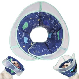 SCENEREAL Dog Cone for Dogs After Surgery, Adjustable Cone Collar Alternative to Stop Licking for Wound Care, Spay, Neuter, Soft Recovery Cone E-Collar Neck Collar for M L Size Dogs, Planet M