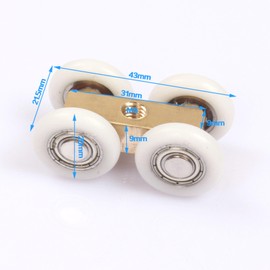 Pack of 5 Rollers for Sliding Doors, Shower Room Glass Sliding Door, Sliding Door Roller, Sliding Doors, Runners, Shower Cubicle Rollers, Sliding Door Fittings, Hanging Wheels for Home Sliding Doors