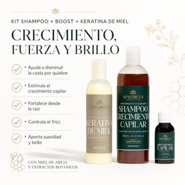 Kit Magico Anticaida | Crecimiento Acelerado | Con Keratin | Hidratación Profunda y Reparación para Cabello Dañado -Fórmula Enriquecida con Extractos 