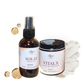 The Body Cure Co - Radiant Duo Set - Lightweight Body Oil + Triple Whipped Buttercream Cosmetics Comfort